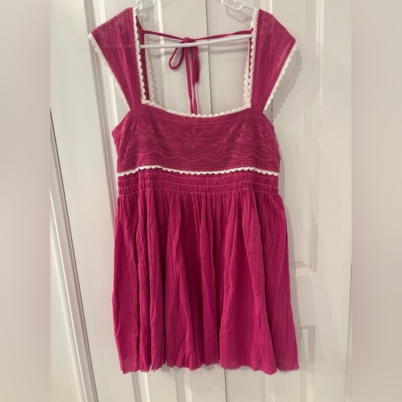 FREE PEOPLE HEARTLAND MINI DRESS IN ISLAND FLOWER  Size L NWT - Picture 3 of 15